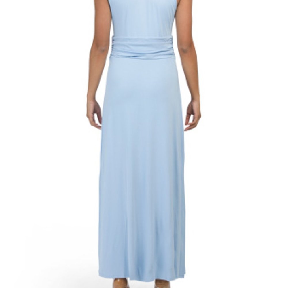SOLD NWT Vince Camuto V Neck Maxi Dress S MSRP $119 Tonic Water Blue - Picture 11 of 11